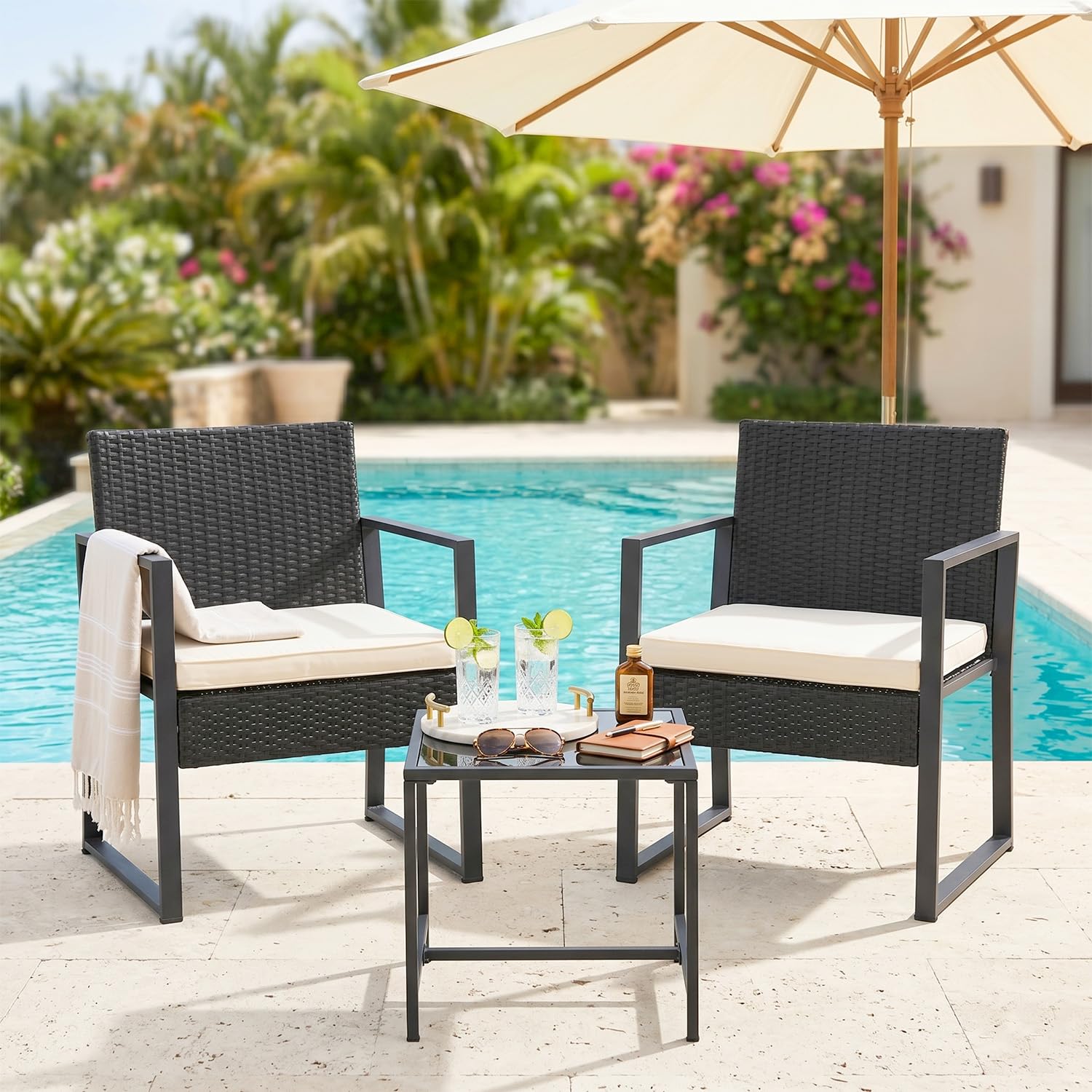FDW close-up of PE rattan weave showing durable weather-resistant texture