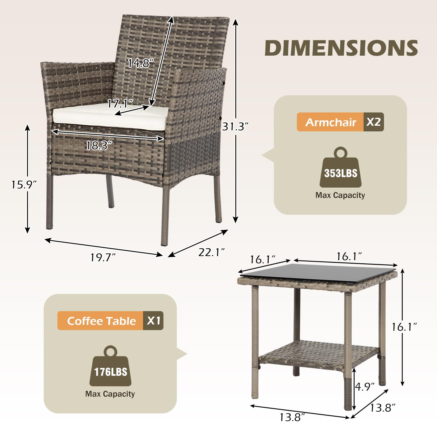 FDW khaki cushion detail with zipper showing removable cover for easy cleaning