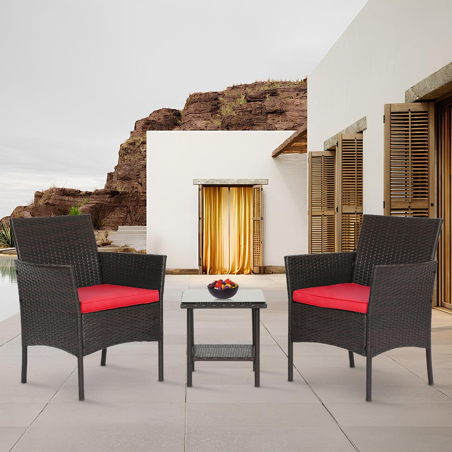 FDW lifestyle patio setting displaying set used for morning coffee and relaxation