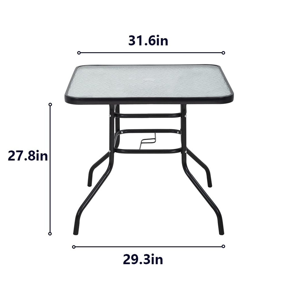 FDW powder-coated leg rust-resistant finish emphasizing long-lasting outdoor durability