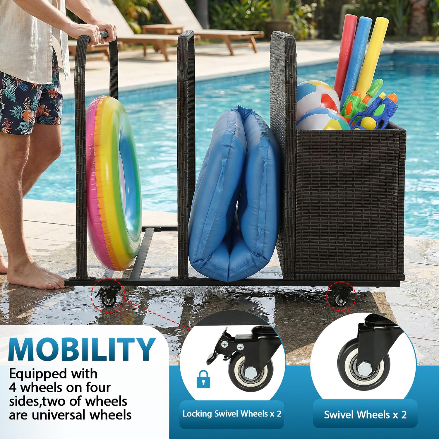 FDW basket beside beach ball illustrating generous capacity and scale