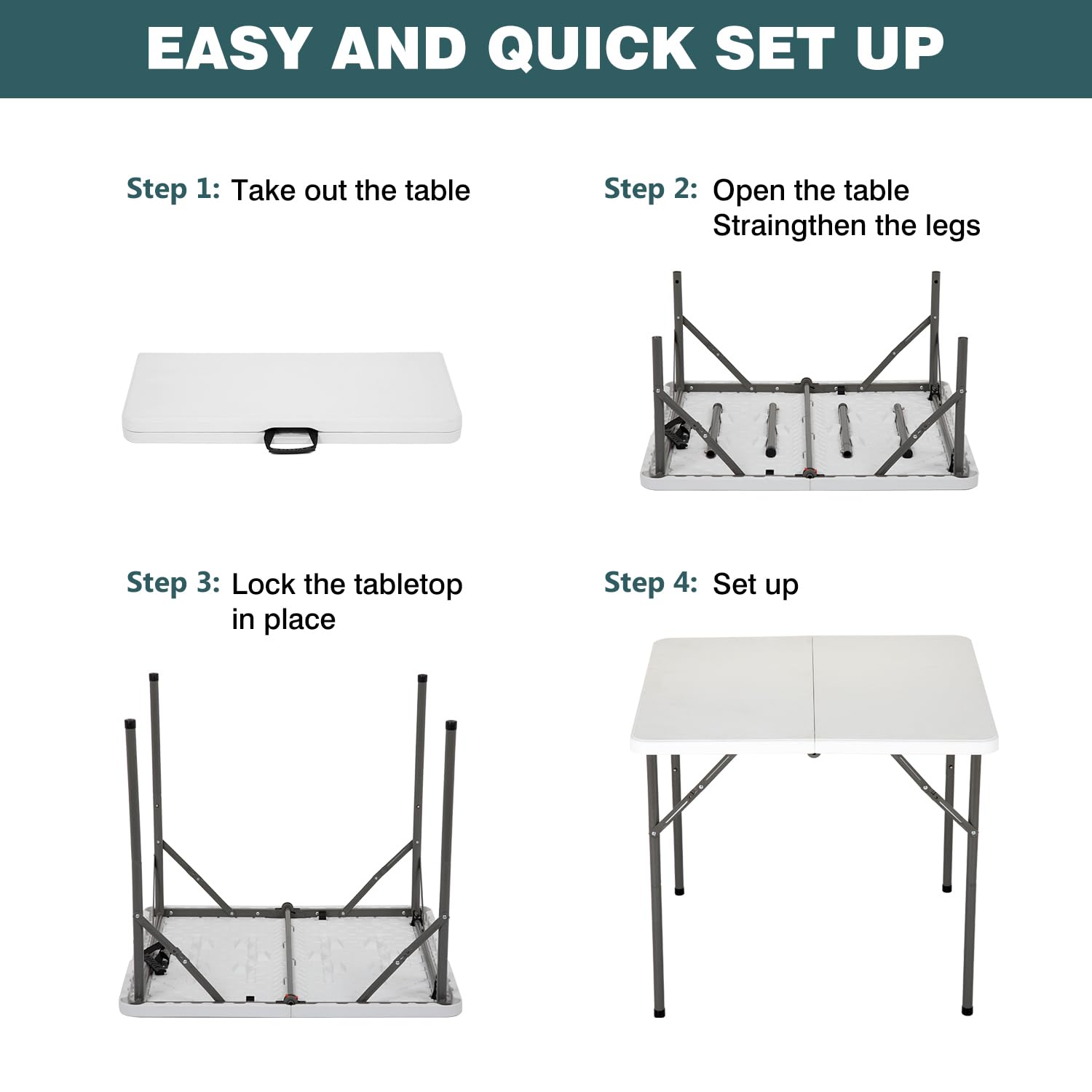 FDW table set up in garden showing outdoor use and UV protection benefit
