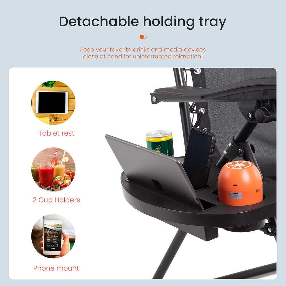 FDW zero gravity chair adjustable headrest detail for cervical comfort