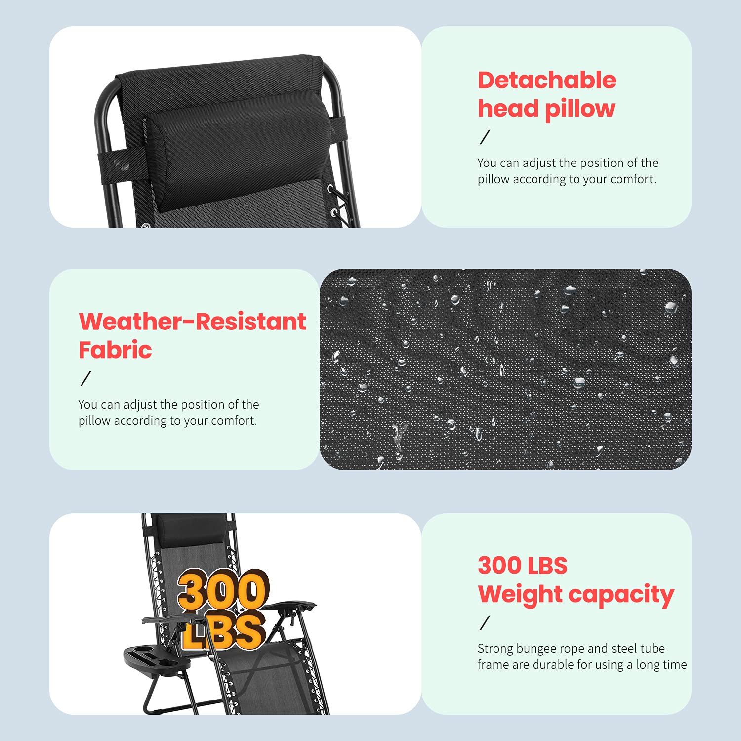FDW zero gravity chair side tray and cup holder holding drink and phone for convenience