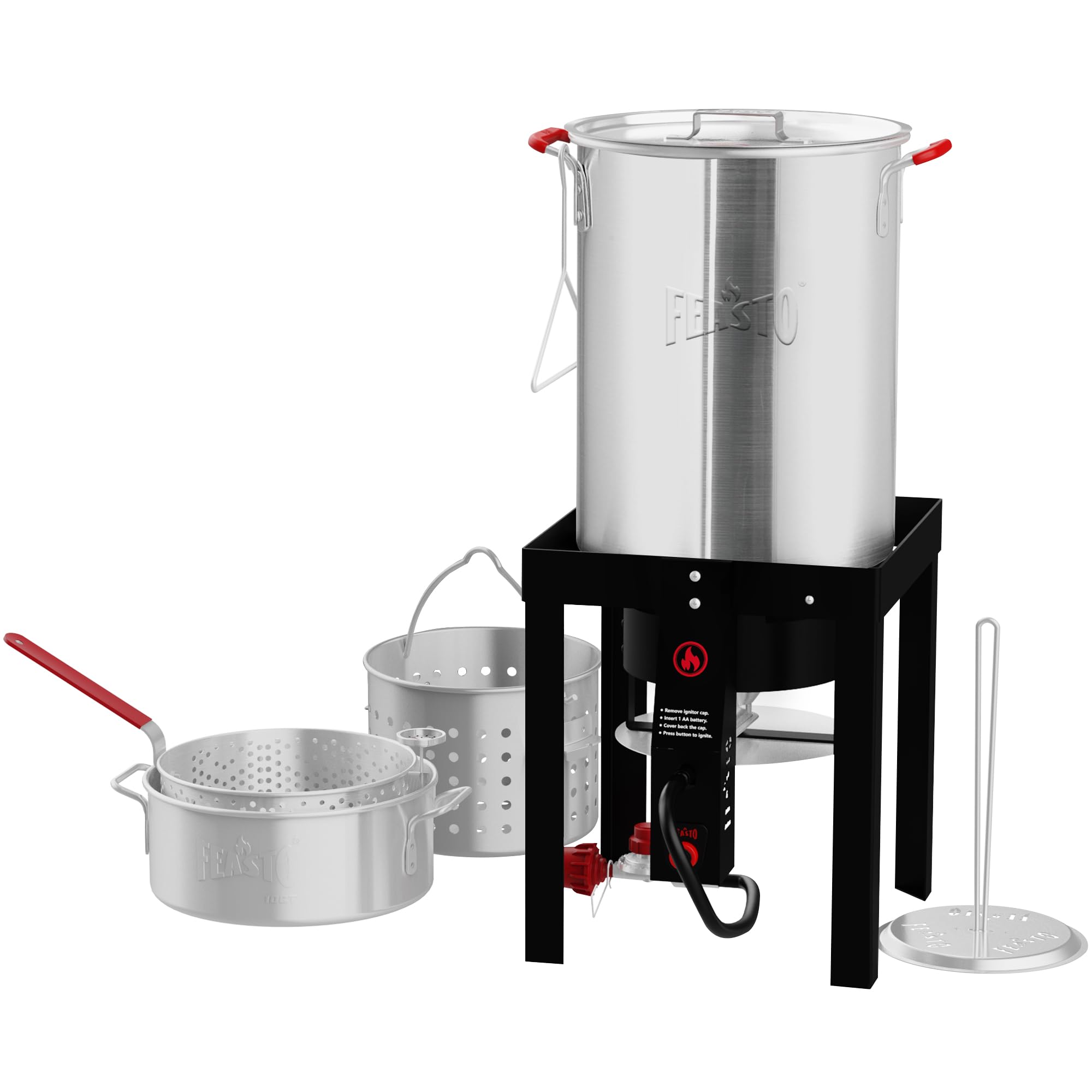 Feasto 10-quart fish fryer shown separately for smaller batch flexibility