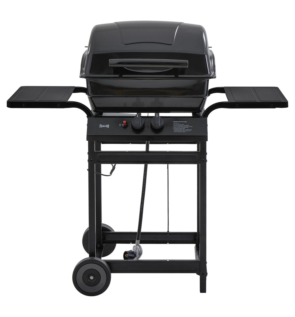Feasto front view showing compact design and sturdy ventilation, ideal for small patios