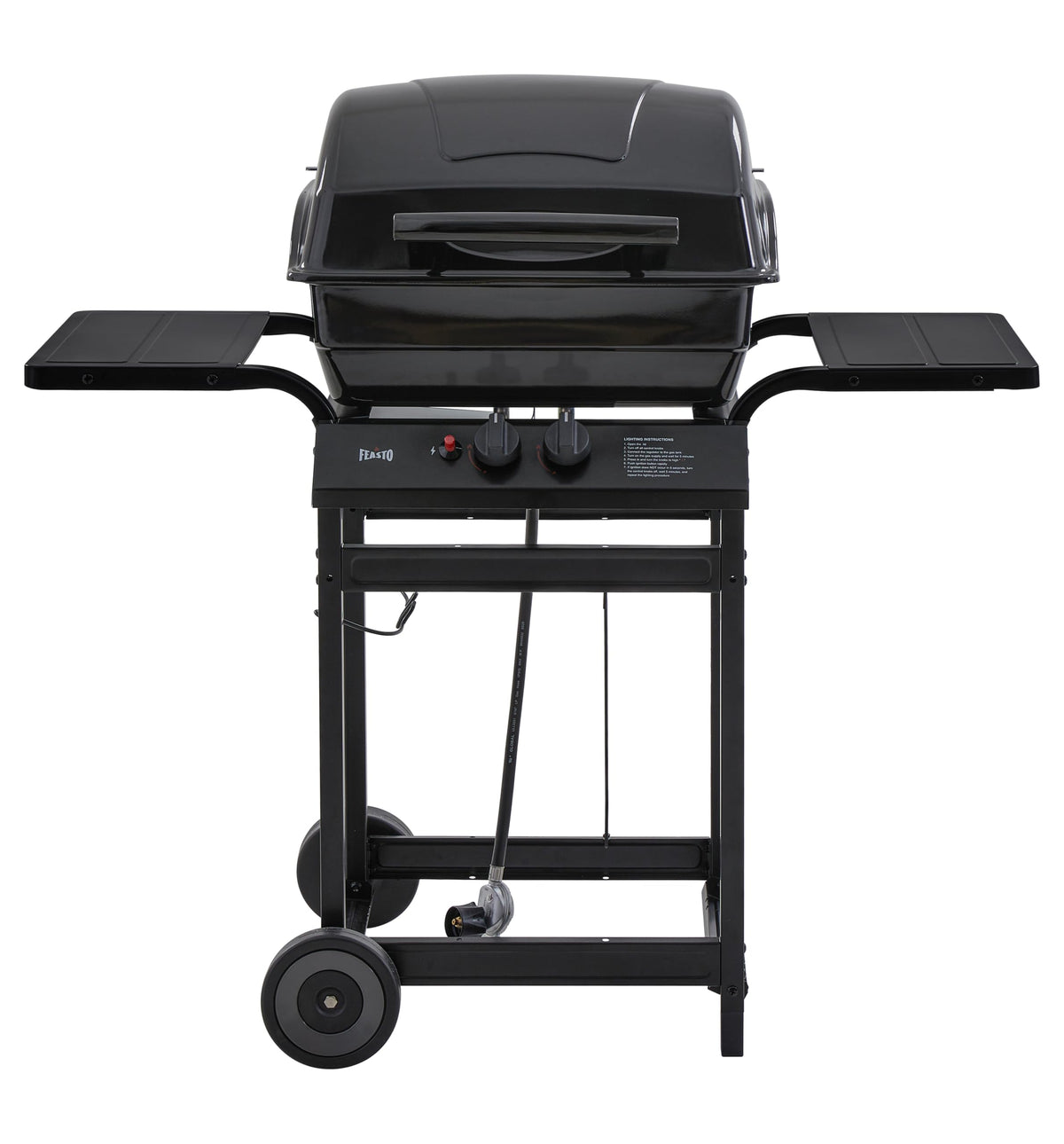 Feasto front view showing compact design and sturdy ventilation, ideal for small patios