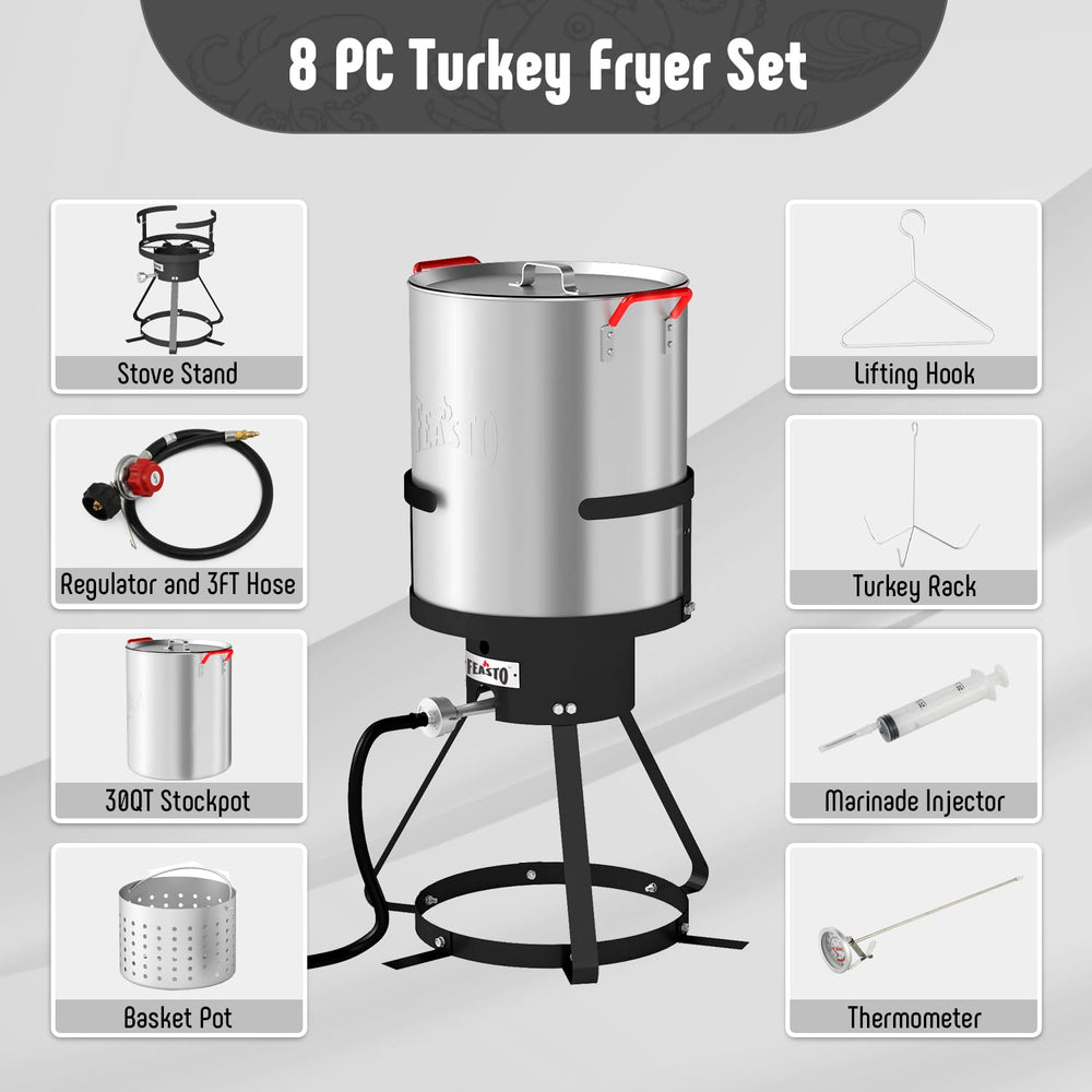 Feasto cast iron 50,000 BTU burner and welded steel frame for stable cooking