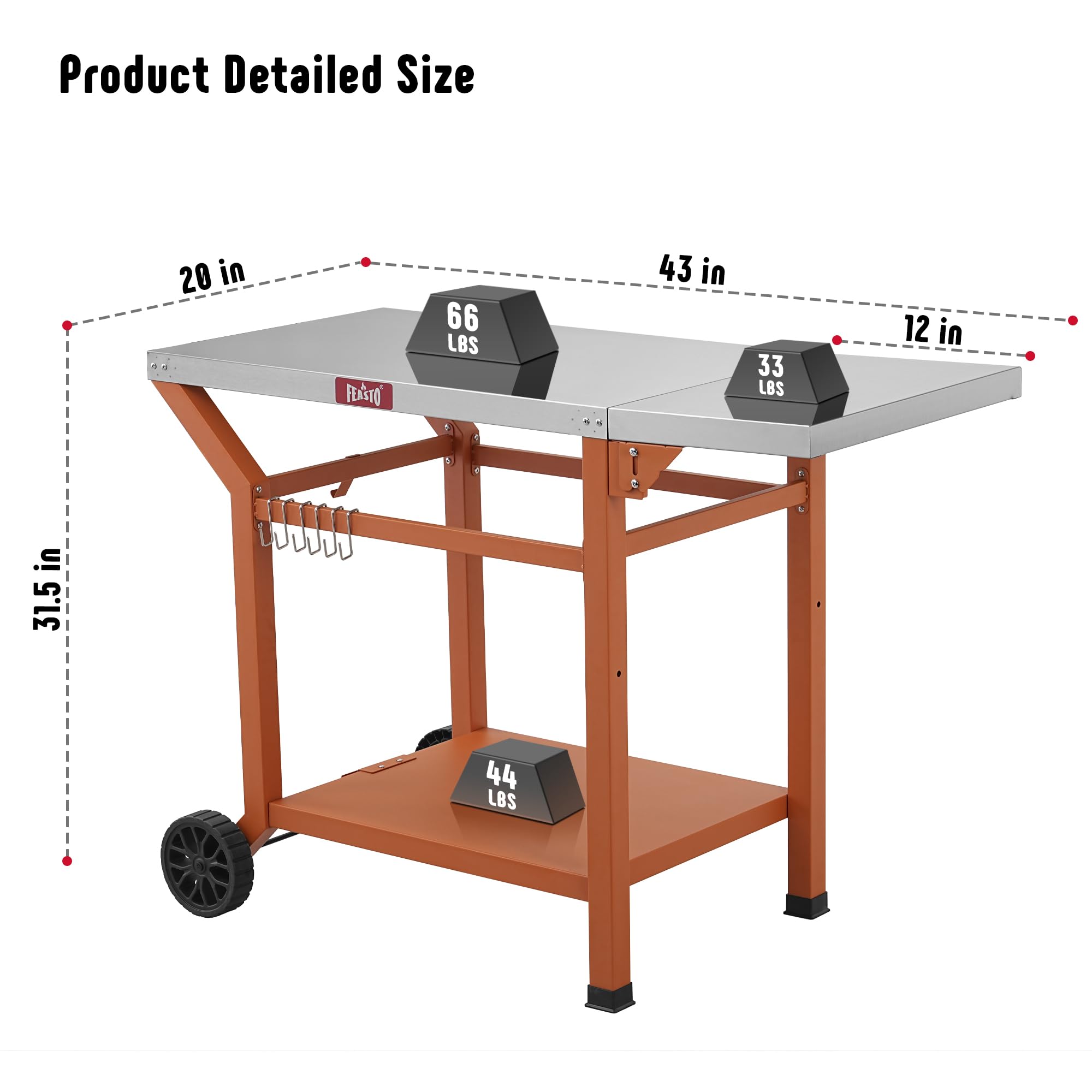 Feasto folding side table in use demonstrates extra workspace benefit