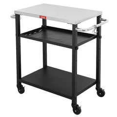 Feasto front view showing stainless top and sturdy frame for stable prep