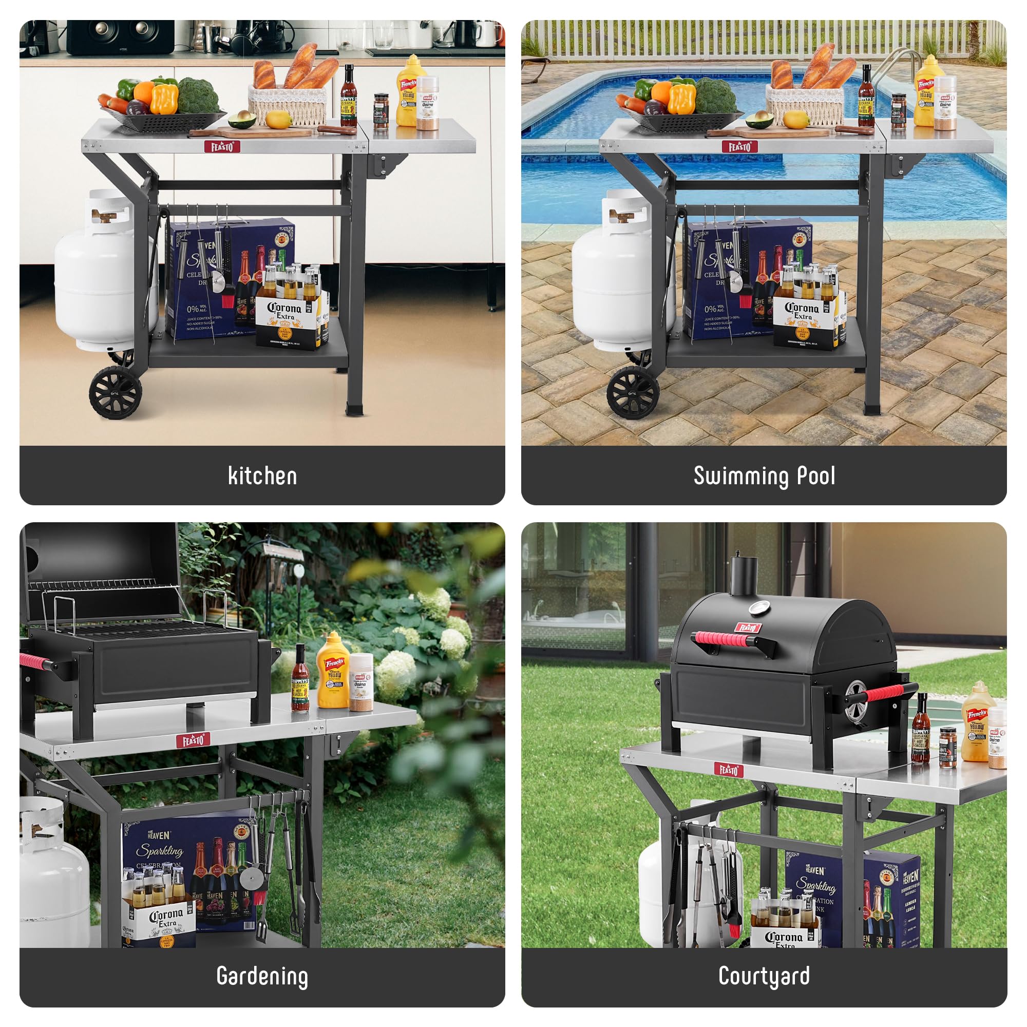 Feasto in a backyard cookout scene demonstrating practical use for outdoor entertaining