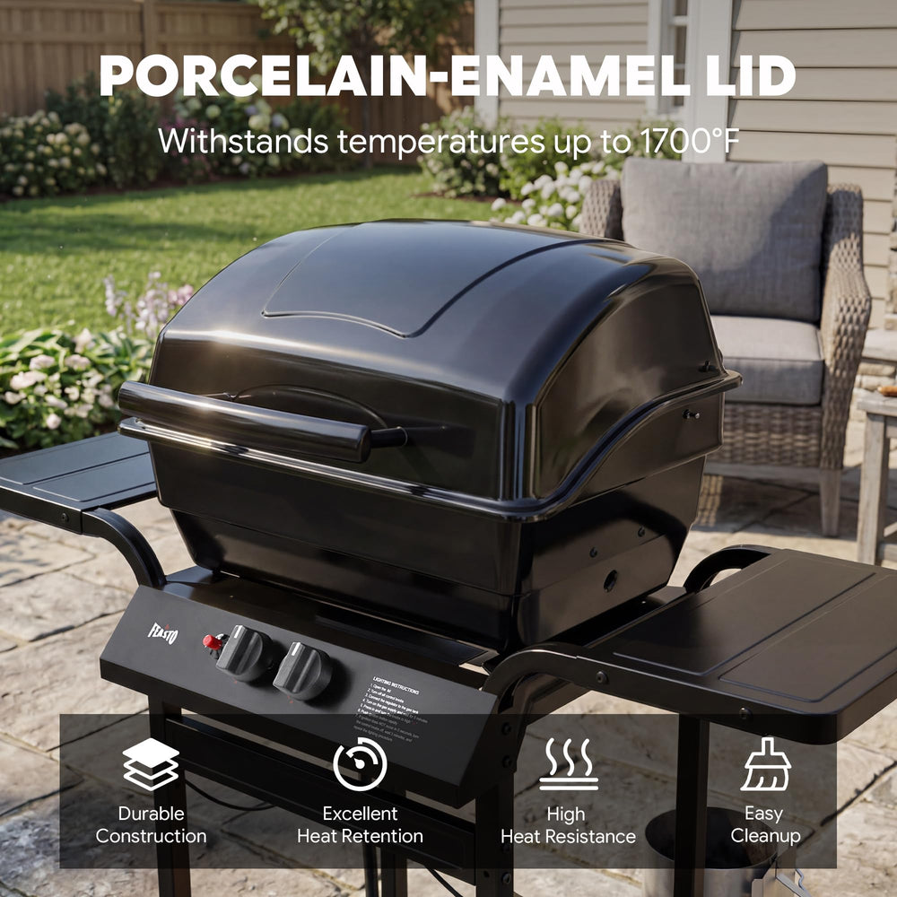 Feasto porcelain-enameled grate texture for high-heat searing and reduced sticking