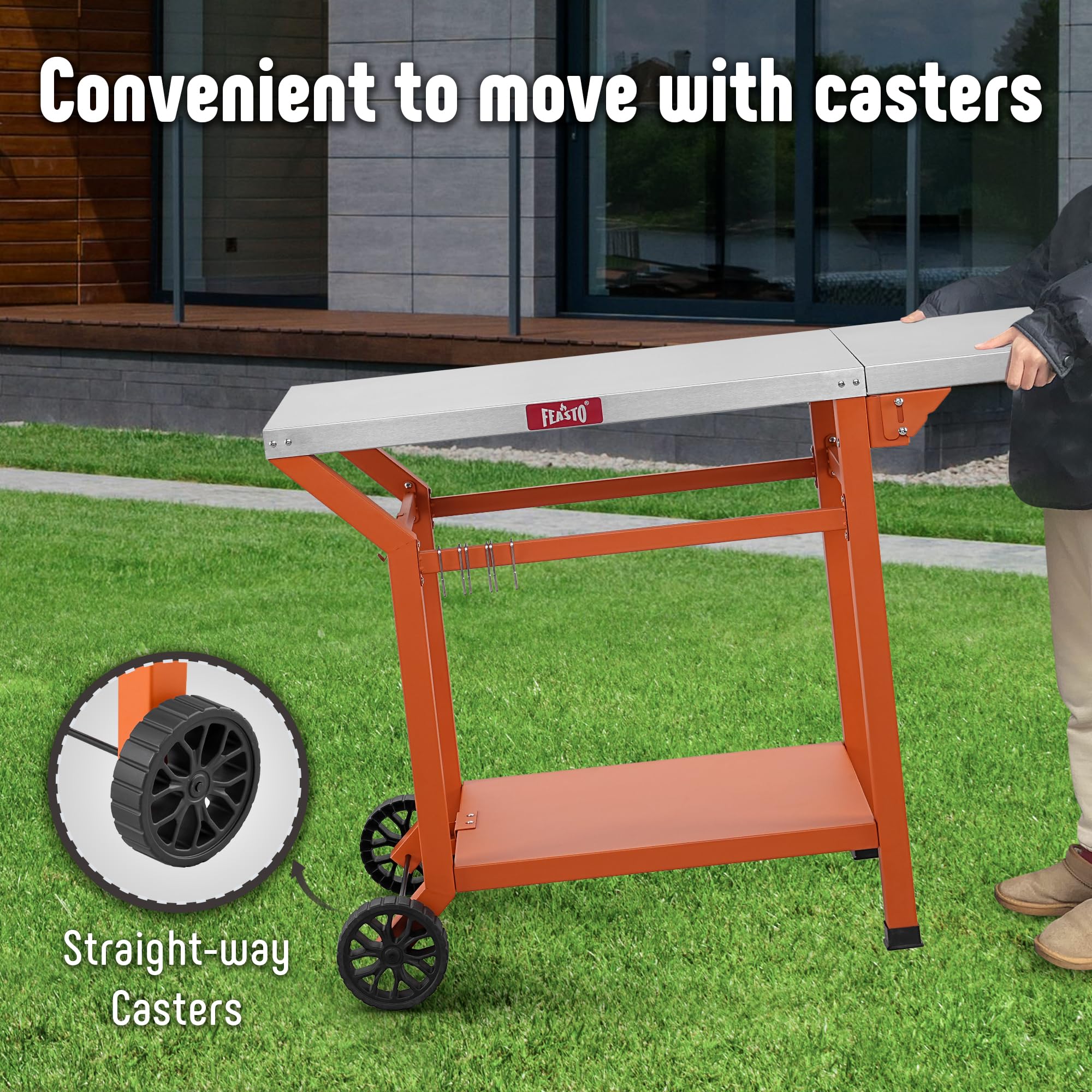 Feasto scale comparison with grill reveals size and capacity benefit