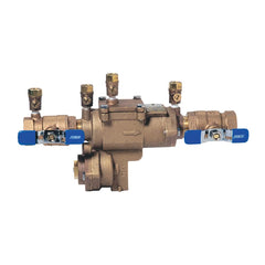 Febco 860 front view showing compact RPZ fitting and visible shutoff valves for easy maintenance
