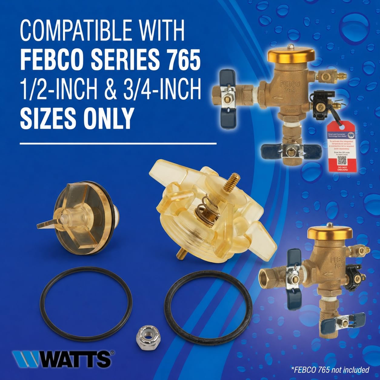 Febco spring washer and E-ring grouped to show retention and compression benefits