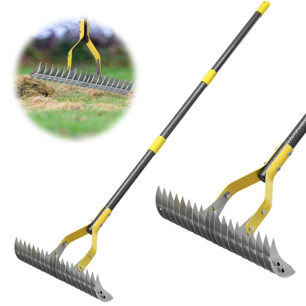 Feblomst front view showing full rake and benefits of dual-action dethatching