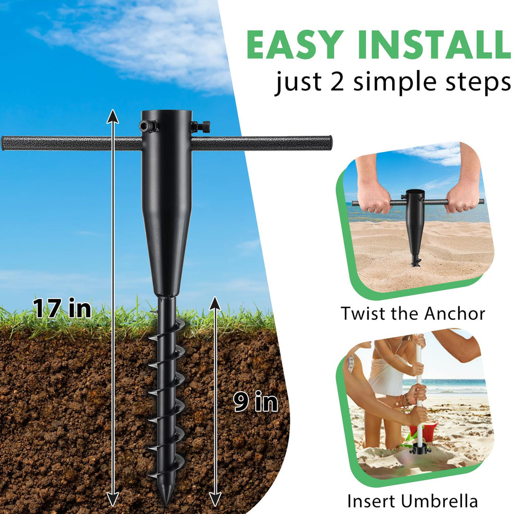Feblomst top view showing umbrella pole socket that fits 1.3 to 2 inch poles securely