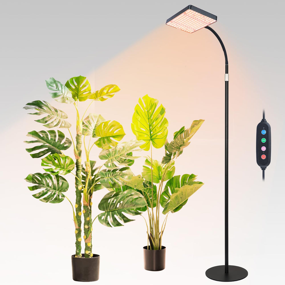 FECiDA front view of floor grow lamp showing full product and benefit of even coverage