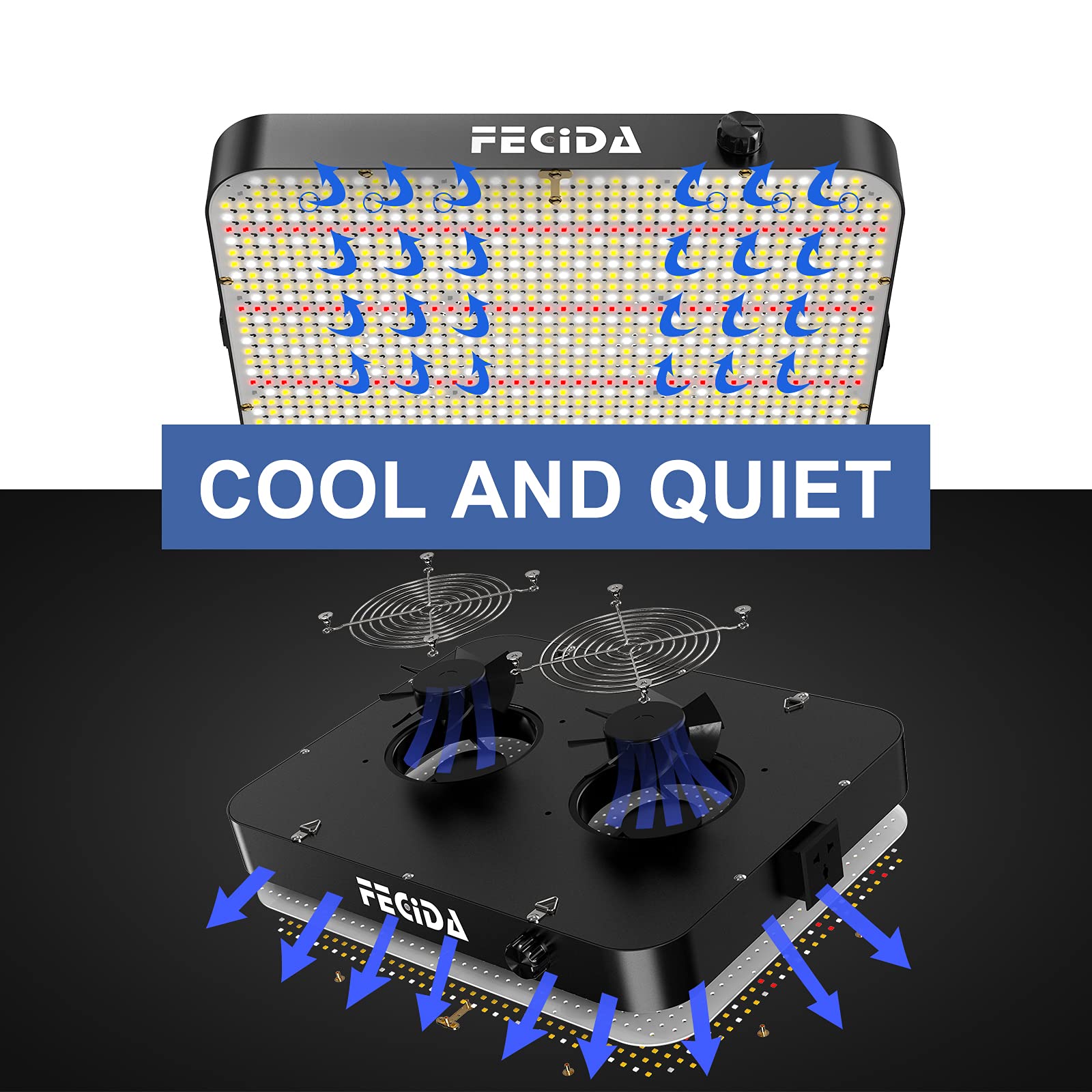 FECiDA 2026 mounted in 3x3 tent illustrating even plant canopy illumination benefit