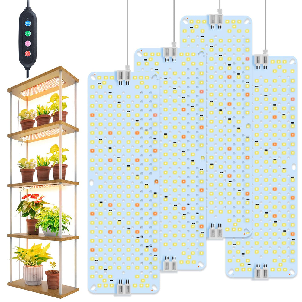 FECiDA front view of 4-pack panel grow lights showing compact benefits