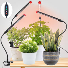 FECiDA front view of four clip-on grow lights showing compact pack and benefits