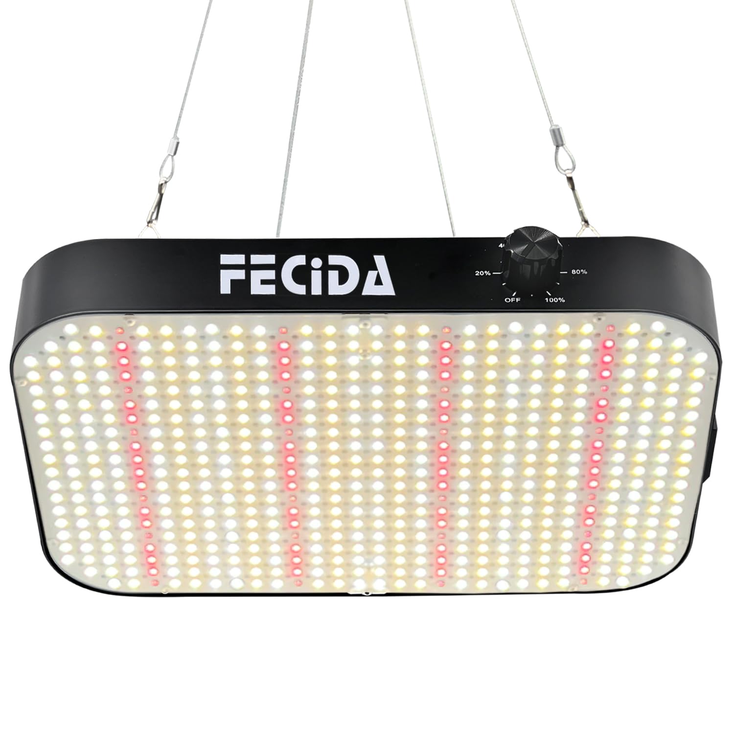 FECiDA front view showing compact full-spectrum light and modern design benefit efficient setup