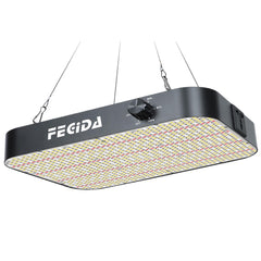 FECiDA front view of LED grow light showing slim profile and light output benefit