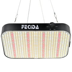 FECiDA front view showing compact full-spectrum light and modern design benefit efficient setup