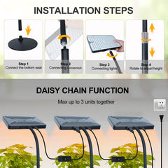FECiDA adjustable stand extended to show height variation for customizable light coverage