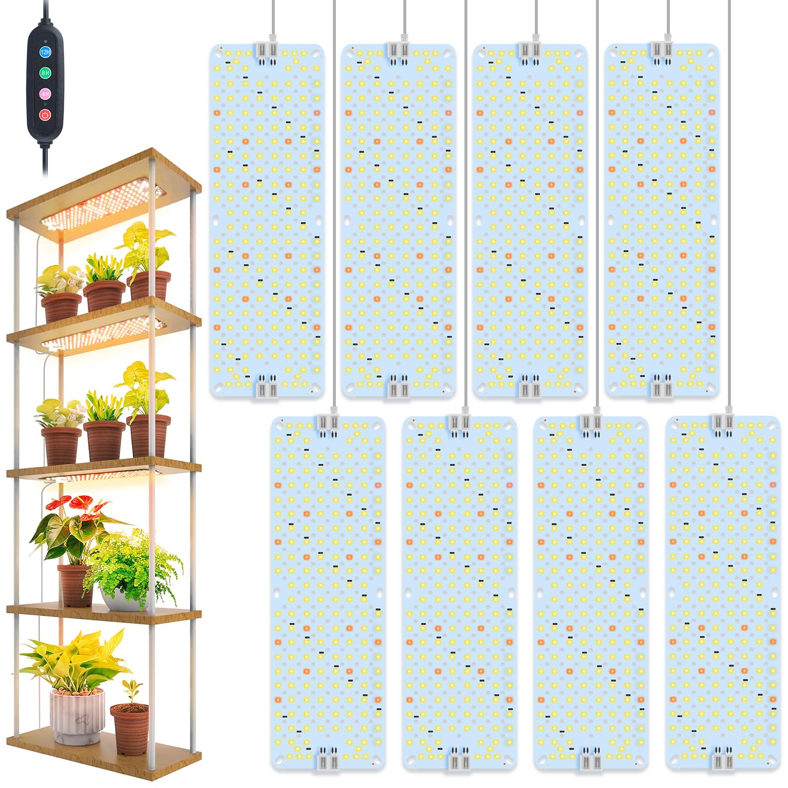 FECiDA front view of LED panel showing even light for plants and energy savings