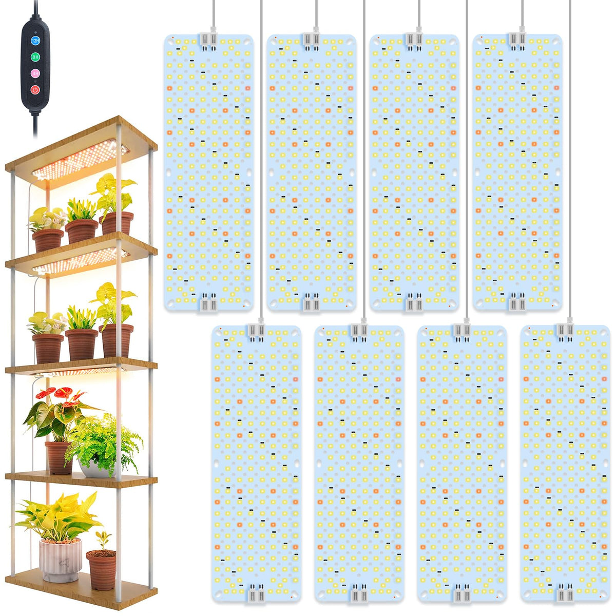 FECiDA front view of LED panel showing even light for plants and energy savings