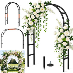 Fecita arch front view showing sturdy rustproof frame and decorative appeal