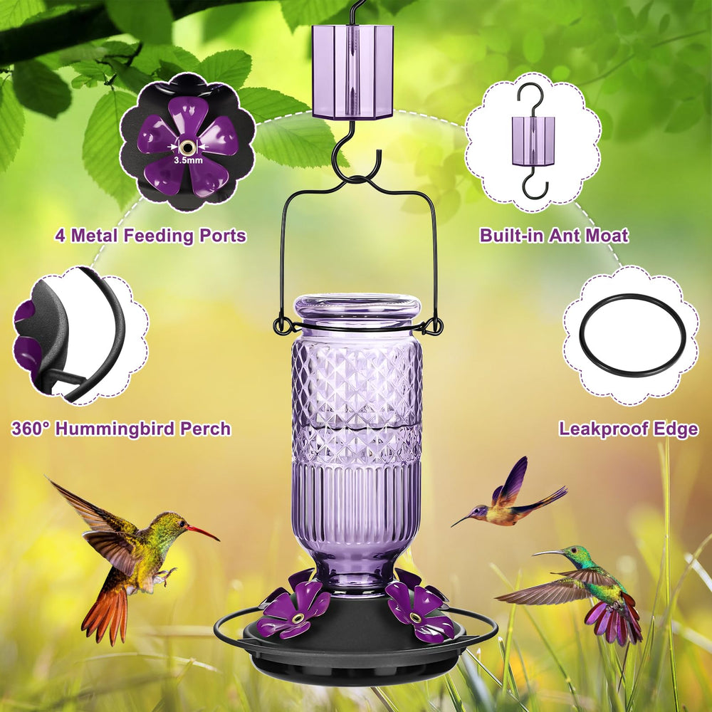 FEED GARDEN 360° metal perch ring detail, allows multiple hummingbirds to feed comfortably