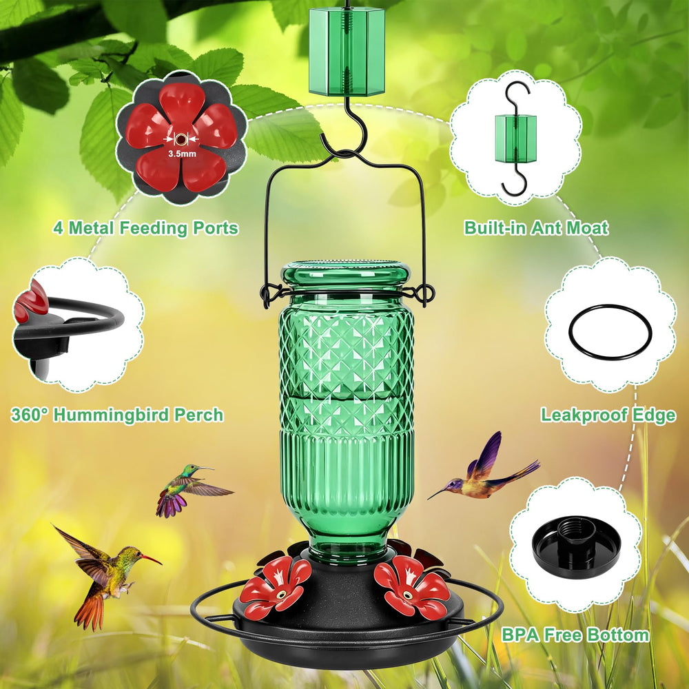 FEED GARDEN bee guard close-up blocking large insects while allowing hummingbird feeding