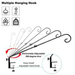FEED GARDEN clamp detail close-up showing adjustable grip that protects railing surfaces
