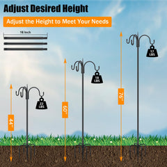 FEED GARDEN close-up of three curved hooks highlighting safe hang points