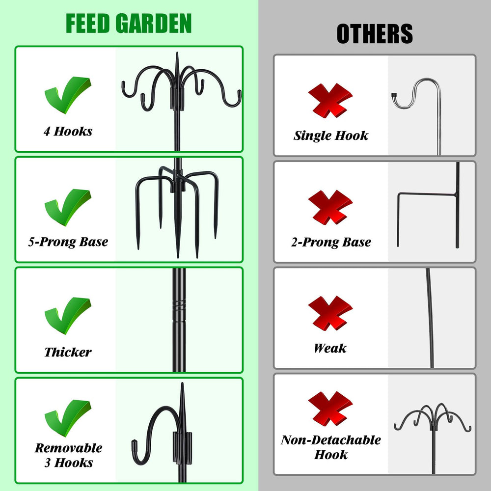 FEED GARDEN four-hook arrangement displaying multiple feeders and plants for variety