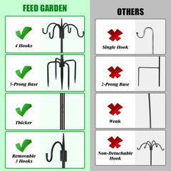 FEED GARDEN four-hook arrangement displaying multiple feeders and plants for variety