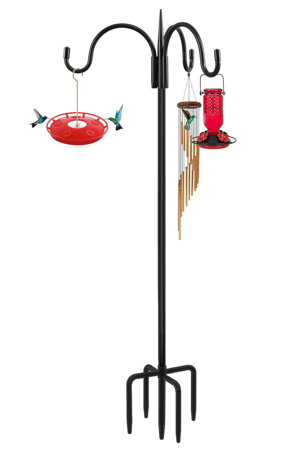 FEED GARDEN full-height shepherds hook showing triple hooks and stability