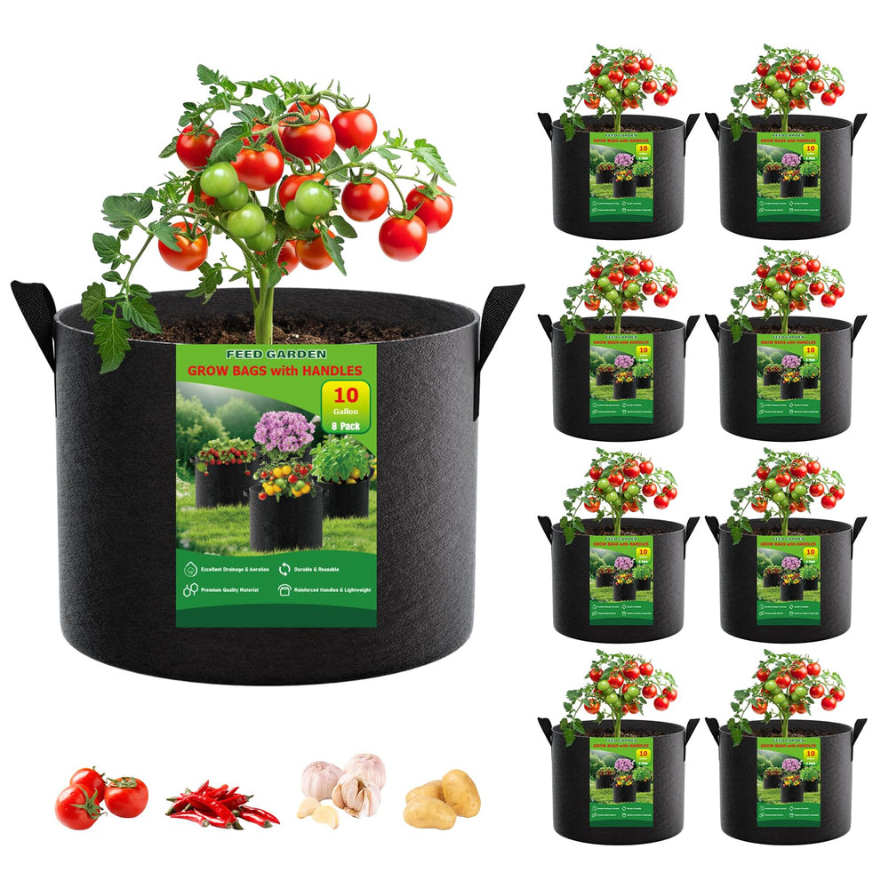 FEED GARDEN front view showing full 8-pack and true 10-gallon capacity