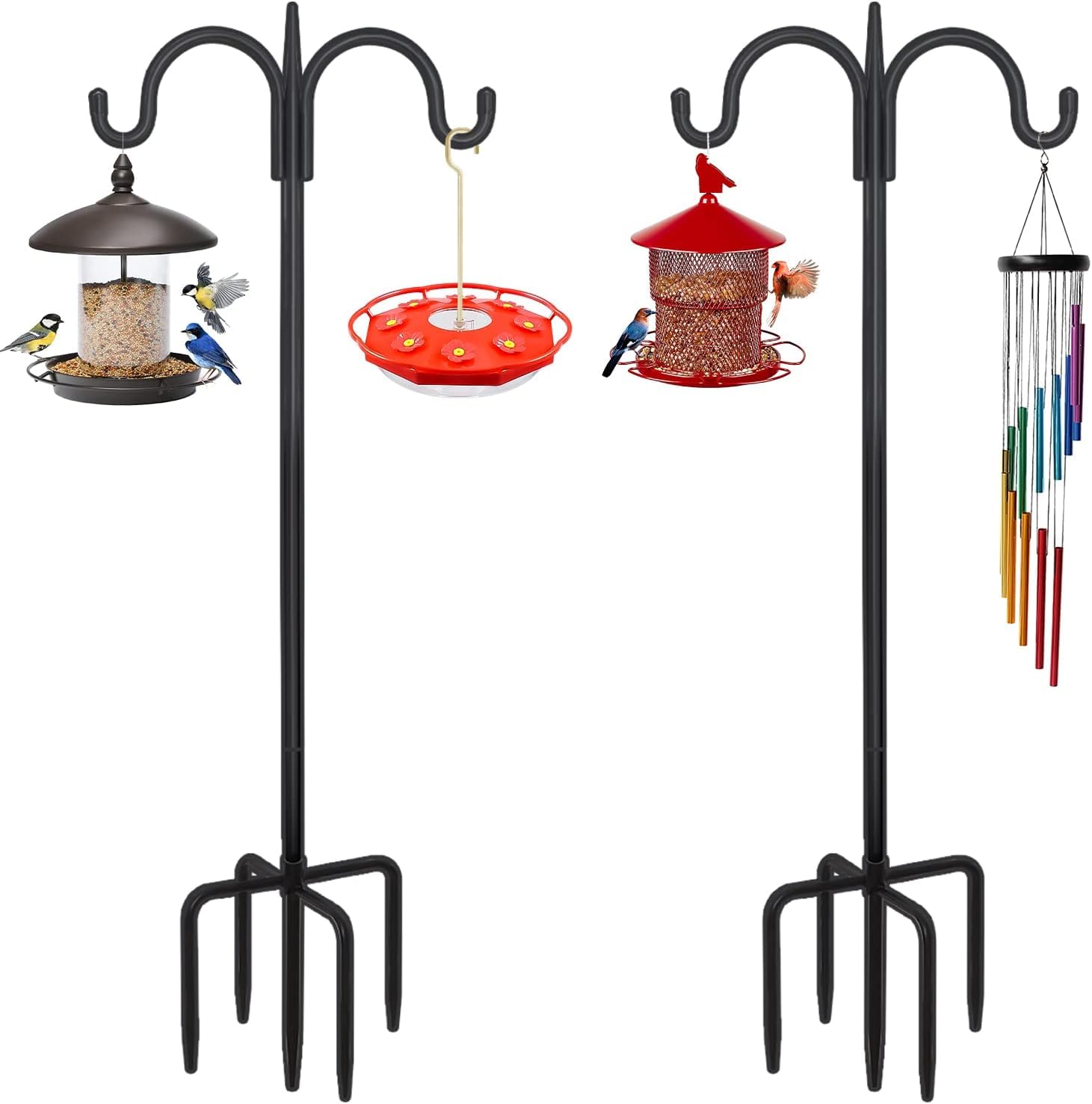 FEED GARDEN front view of double hook displaying two hanging items and neat design benefit