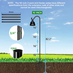 FEED GARDEN detail of removable short pole for quick height adjustment benefit