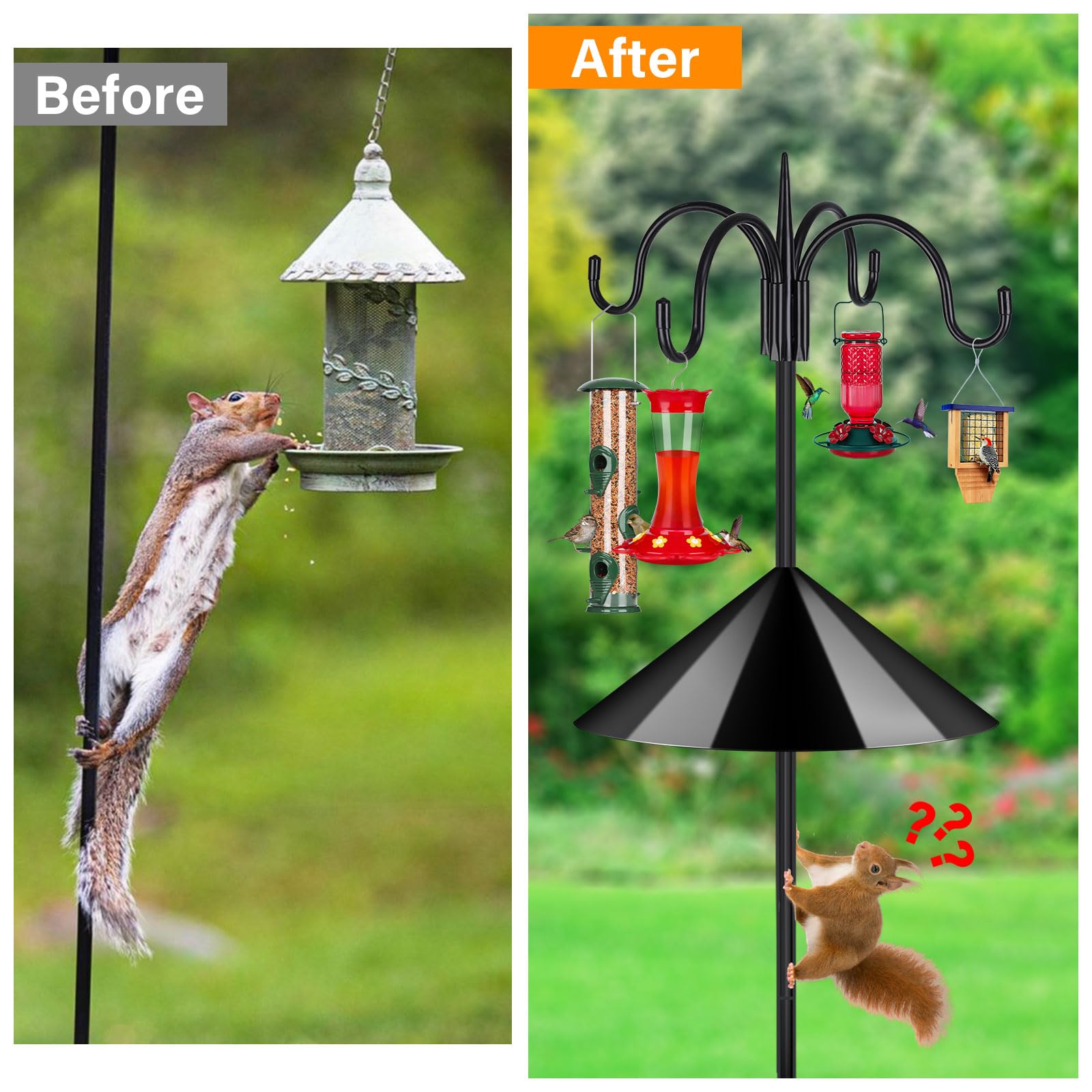 FEED GARDEN adjustable pole joint showing height-change mechanism for flexible placement