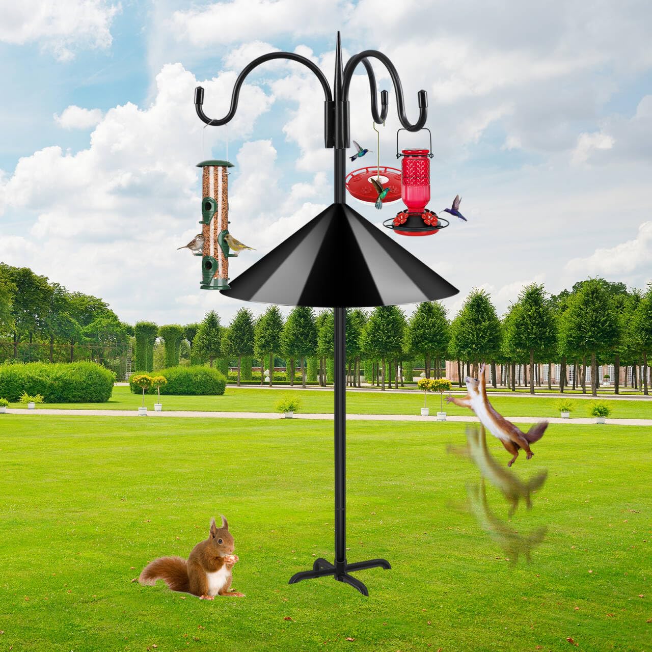 FEED GARDEN telescoping pole showing adjustable 44 to 92 inch height