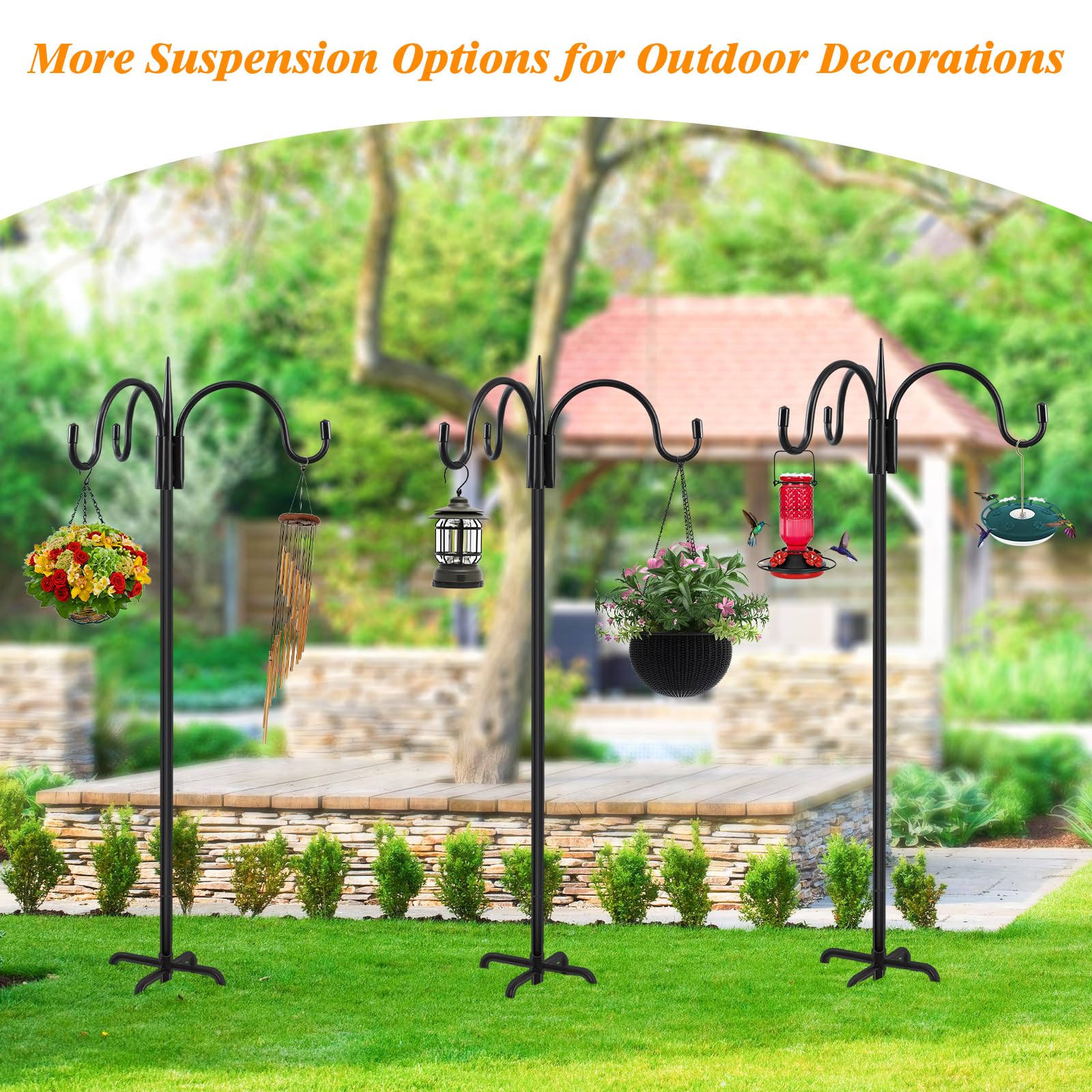 FEED GARDEN beside a person for height comparison and placement guidance