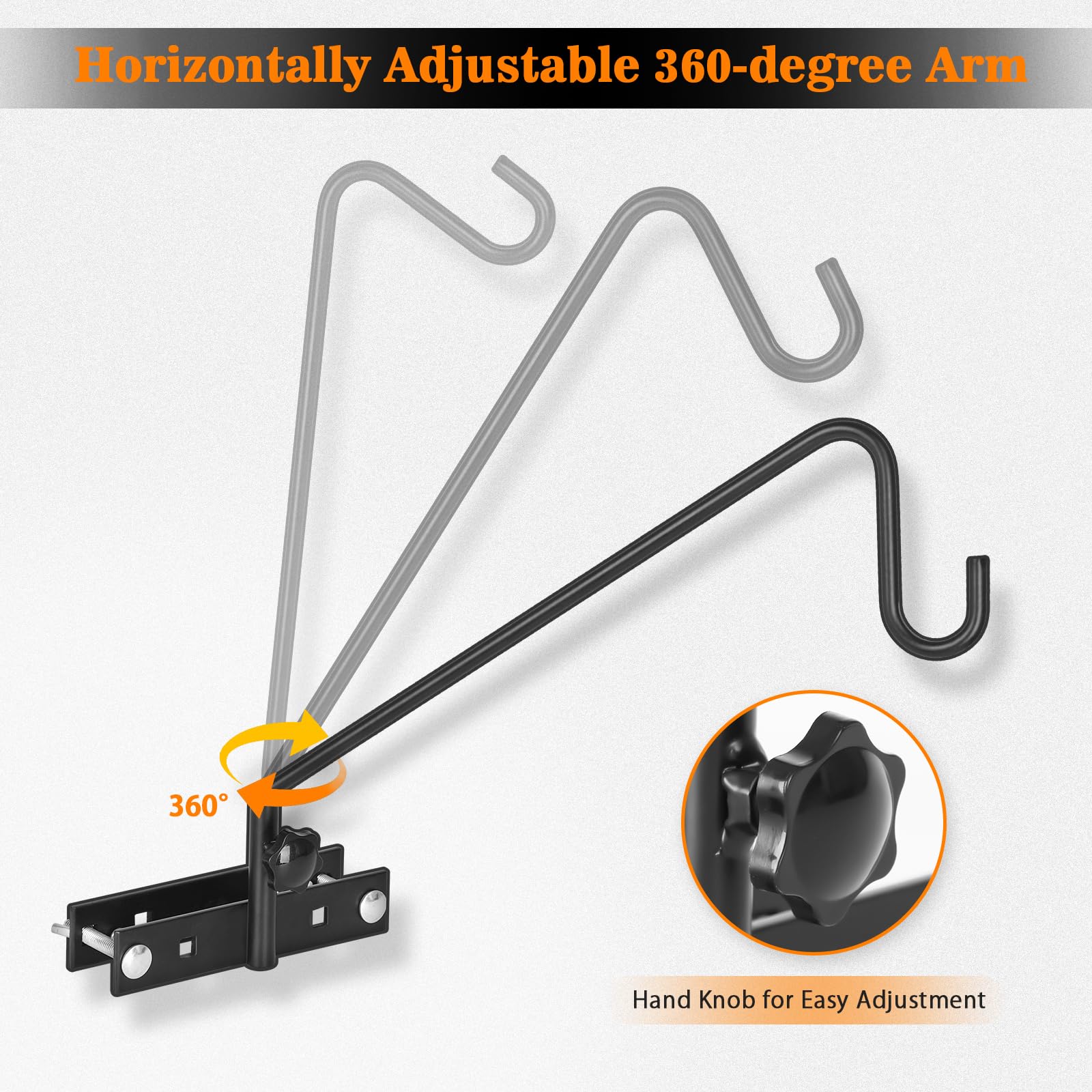 FEED GARDEN hook clamped to baluster holding bird feeder demonstrating reliable support