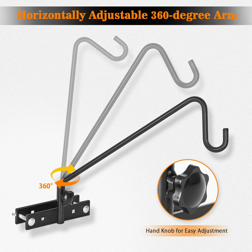 FEED GARDEN hook clamped to baluster holding bird feeder demonstrating reliable support