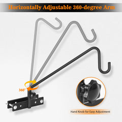 FEED GARDEN hook clamped to baluster holding bird feeder demonstrating reliable support