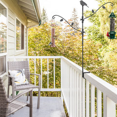 FEED GARDEN multiple hooks holding bird feeders illustrating versatile hanging benefit