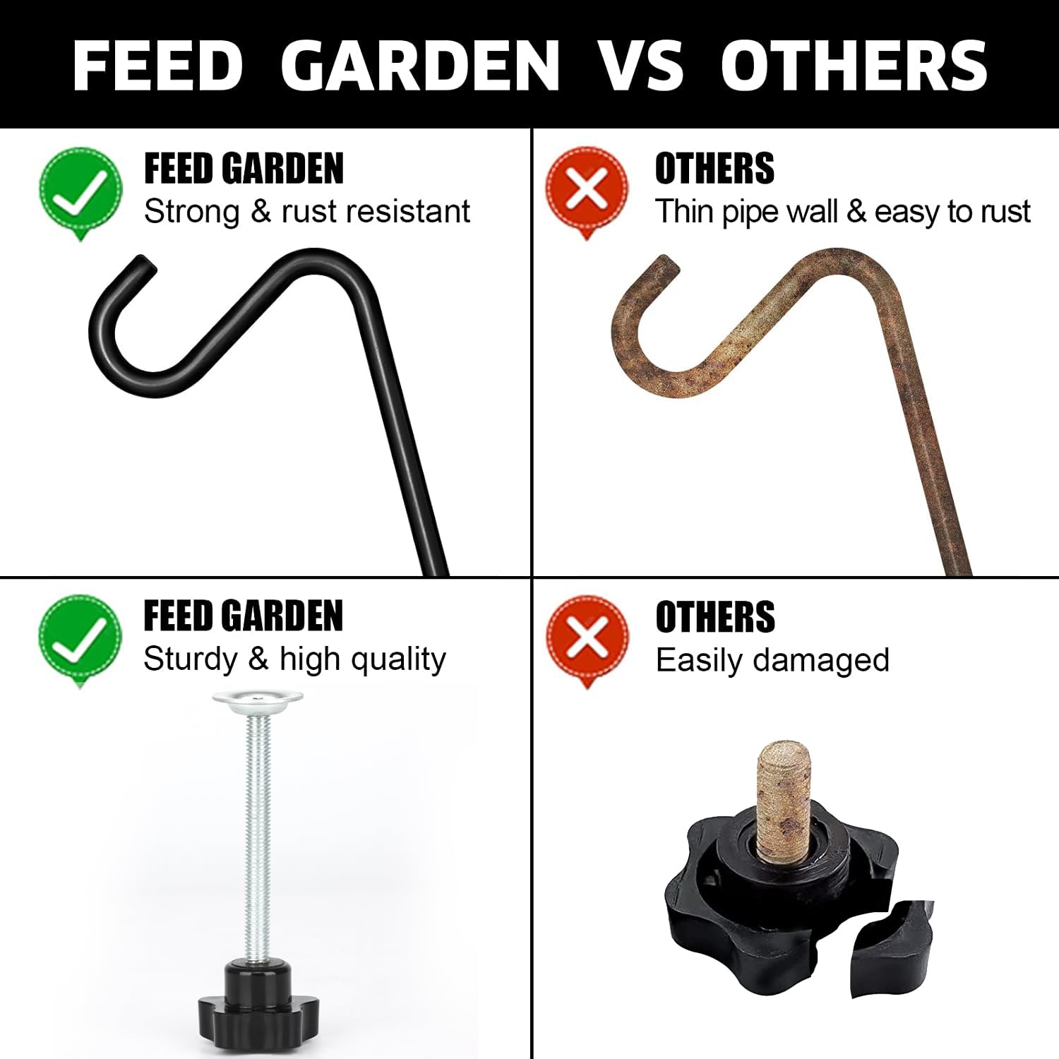 FEED GARDEN deck hook holding a bird feeder on porch demonstrating outdoor use